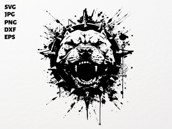 Aggressive Dog Head SVG for Cricut - Bold Graphics for Crafts