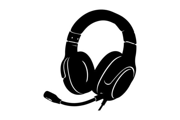 Black Gaming Headset Flat Design Vector Review