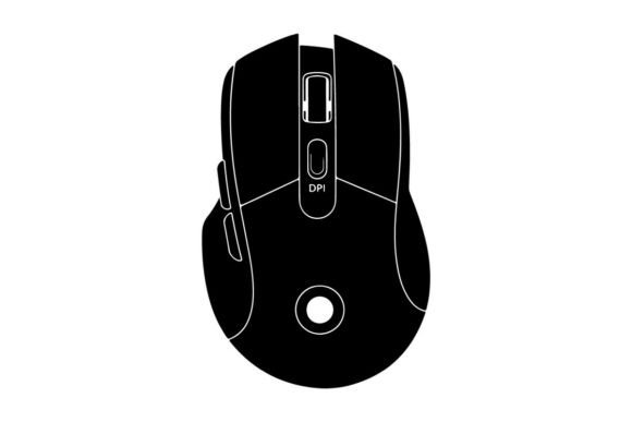 Black Gaming Mouse Dpi Button Vector Ill Review