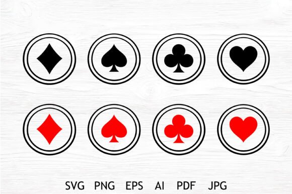 Card Suit Icons SVG Bundle for Graphics and Crafts