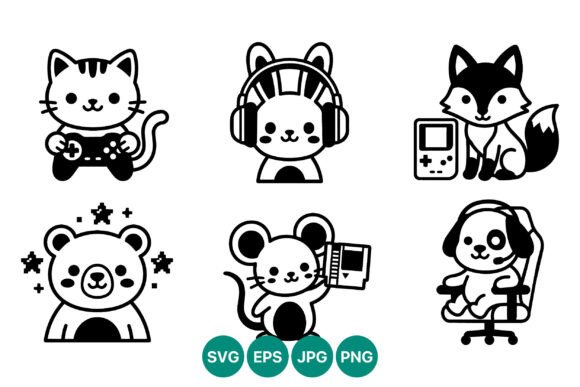 Cute Black White Animal Gaming Vector Review