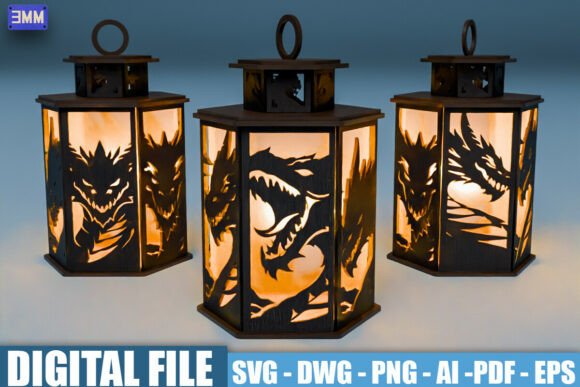 Dragon Lantern SVG for Crafts and Graphics
