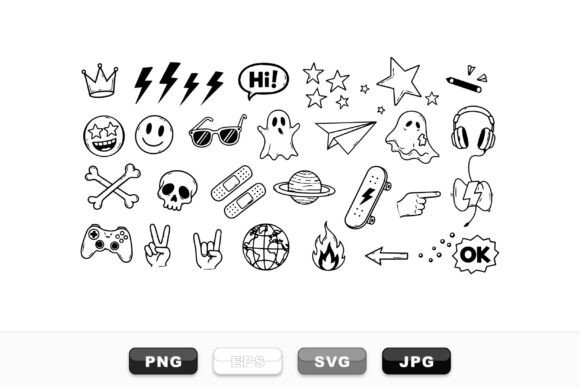 Edgy Doodle Icon SVG Pack for Crafts and Graphics