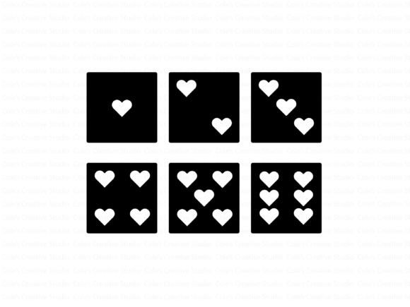 Filled Heart Dice Set Svg for Crafts and Graphics