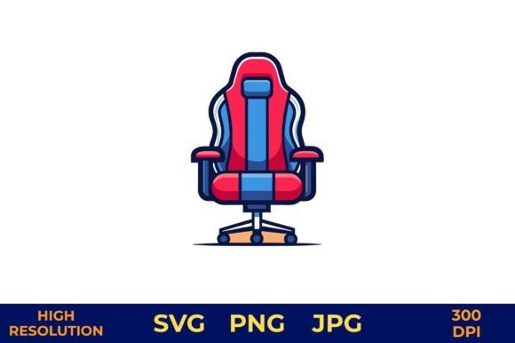 Gaming Chair in Vibrant Colors for Setup Graphics Freebie