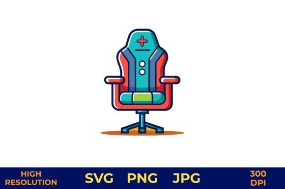 Gaming Chair with Medical Symbols Vector Illustration