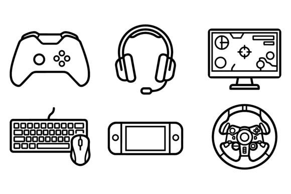 Gaming Controller Headset Keyboard Mouse Graphics