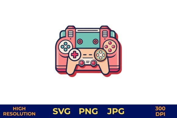 Gaming Controller Vector in Bright - Vibrant Graphics for Handmade Creations