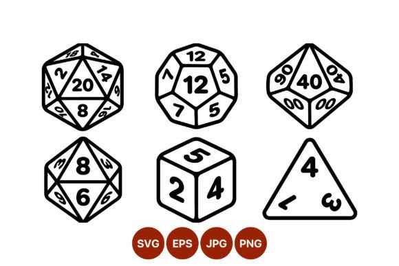 Gaming Dice Vector Line Art Set for Branding and Graphics