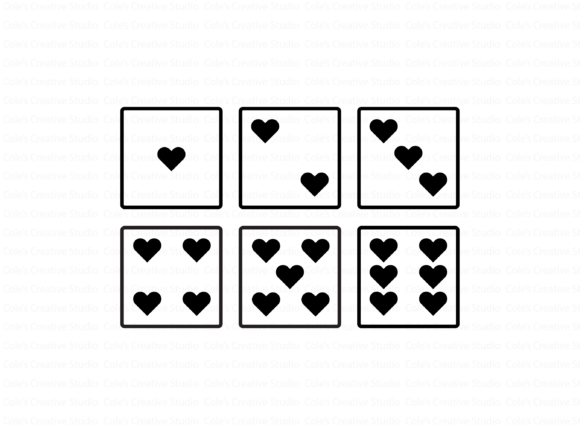 Heart Dice Outline Set SVG for Crafts and Graphics