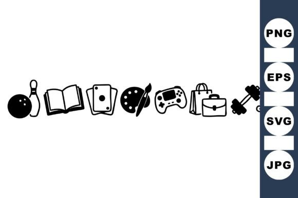Hobby and Leisure Icon Set SVG for Creative Design