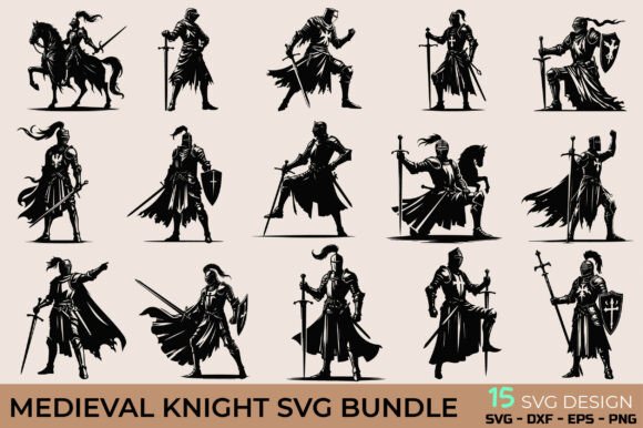 Medieval Knight SVG Bundle for Crafts and Graphics