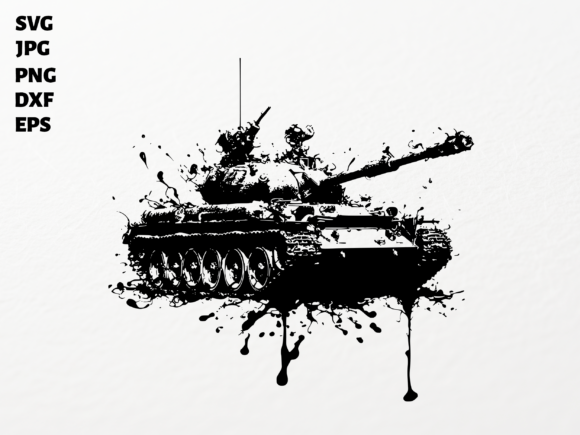 Military Tank Splash Art SVG for Cricut – Bold Graphics for Crafts