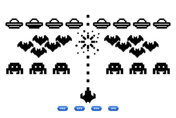 Retro Arcade Space Invader SVG for Crafts and Graphics