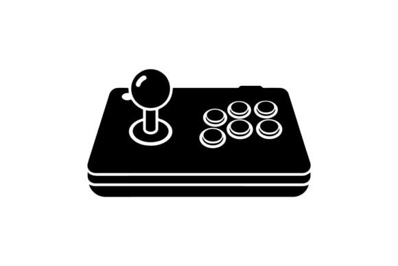 Retro Gaming Controller Flat Design Vect for Graphics and Illustrations
