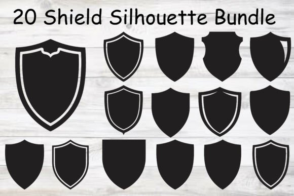 Shield Silhouette: A Graphic Design Asset for Crafts and Web Publishing