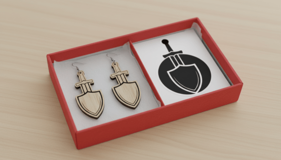 Sword Shield Earring Laser Cut Design Review