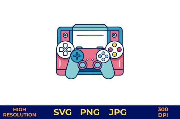 Vibrant Gaming Controller Vector Design for Crafters and Handmade Business