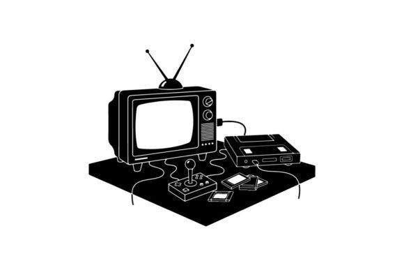 Vintage Television with Retro Gaming Set Graphics and Illustrations Review