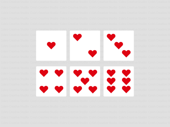 White and Red Heart Dice SVG Set Review
